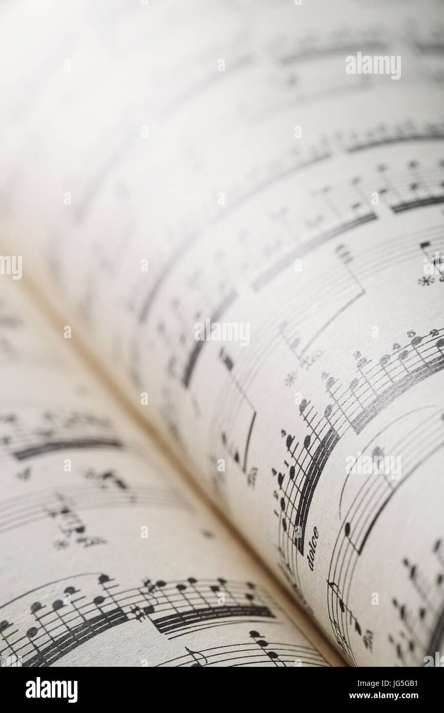 Vintage. Music notes on the vintage paper Stock Photo - Alamy