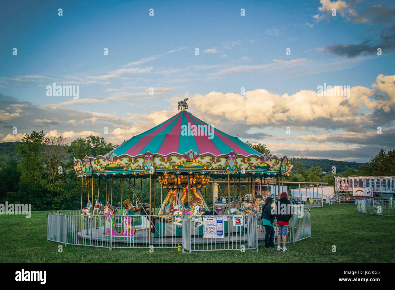 Carousel at Golden Hour Stock Photo