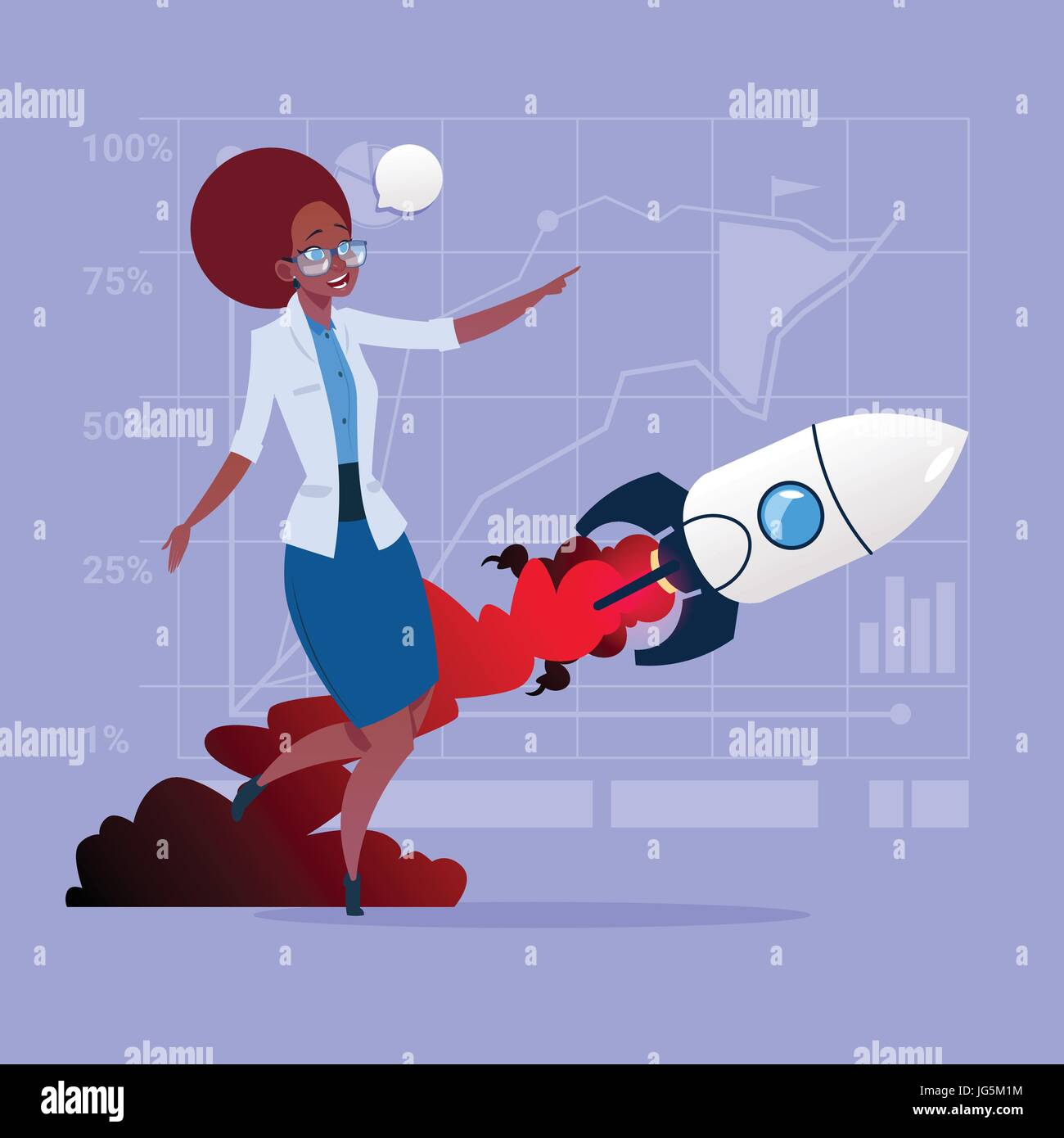 Cartoon woman looking up sky hi-res stock photography and images - Alamy
