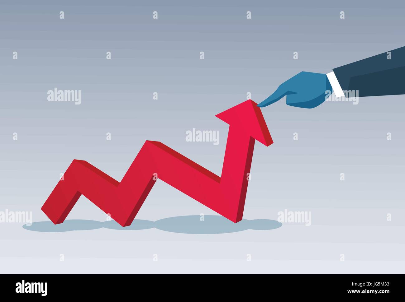 Business Man Hand Hold Red Arrow Up Financial Success Concept Stock ...