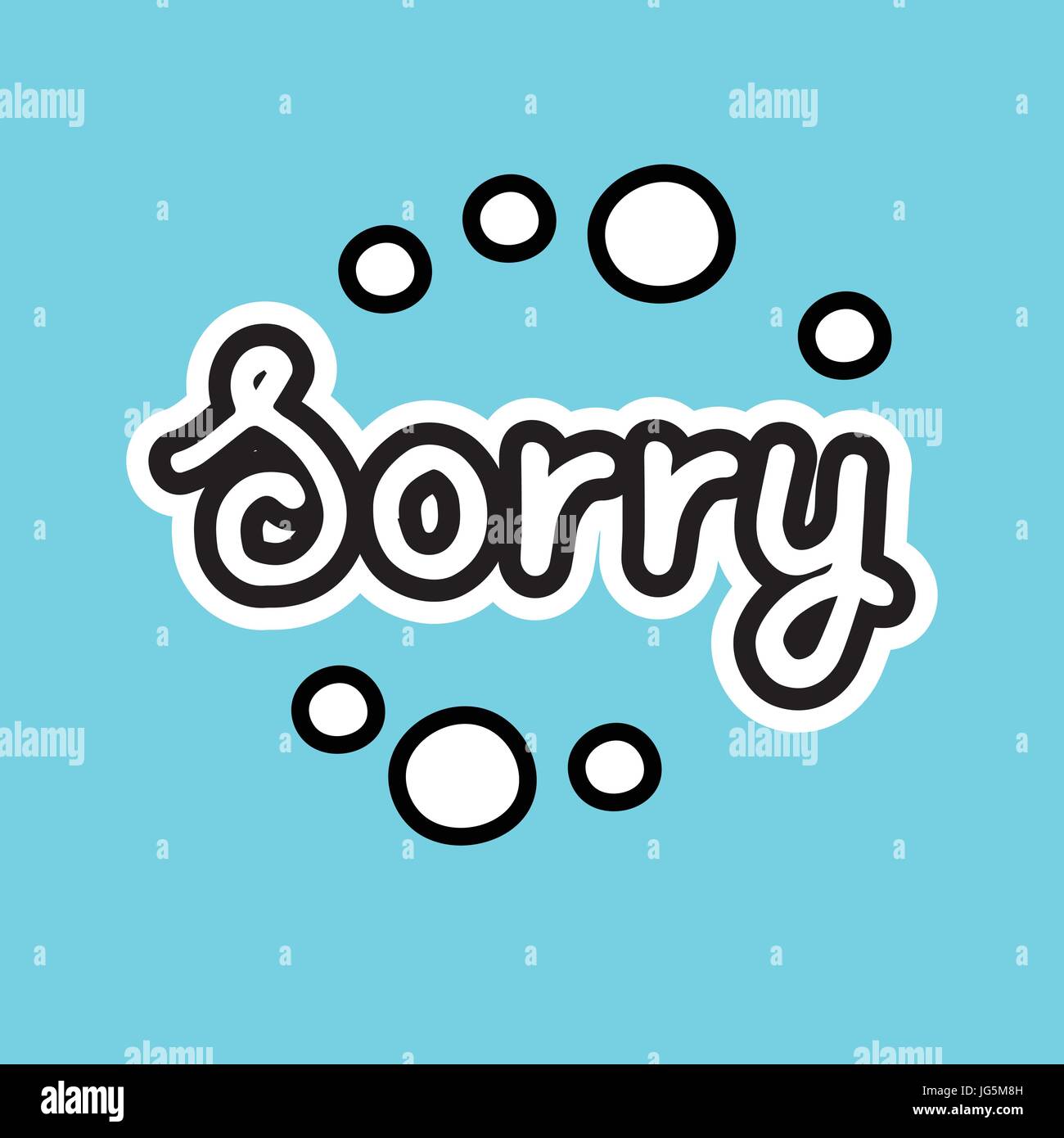 Sorry Sticker Social Media Network Message Badges Design Stock Vector