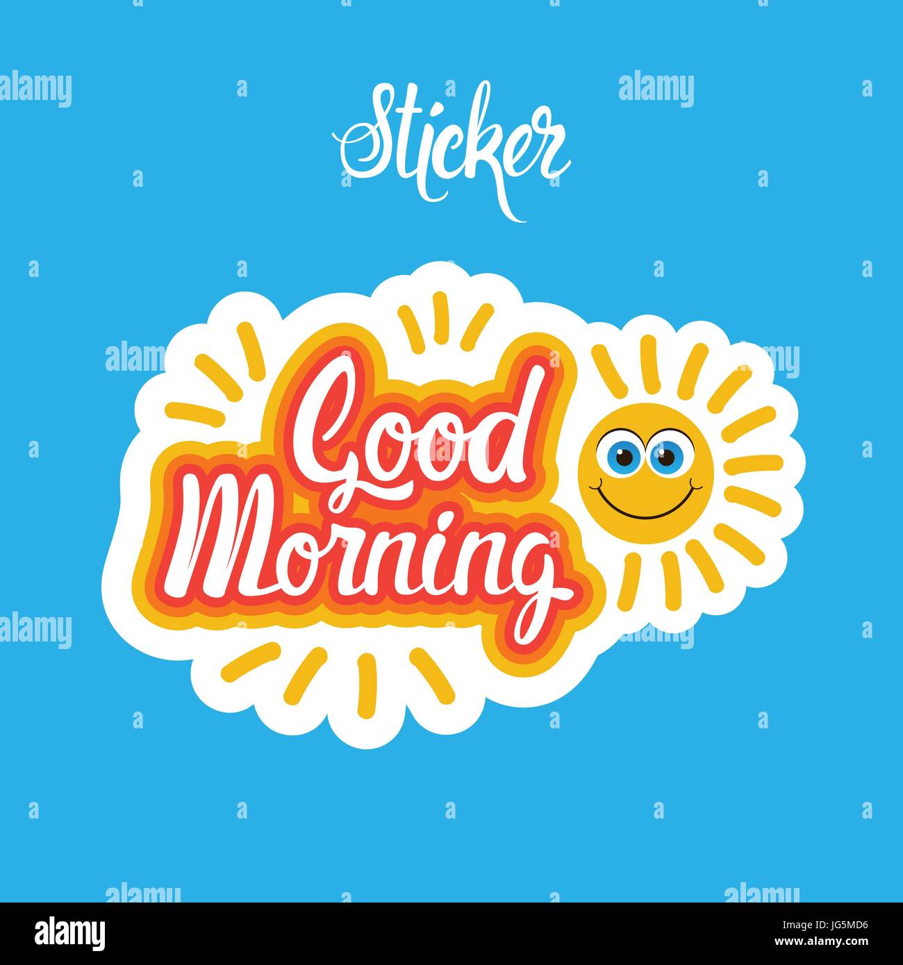 Good Morning Sticker Social Media Network Message Badges Design Stock ...