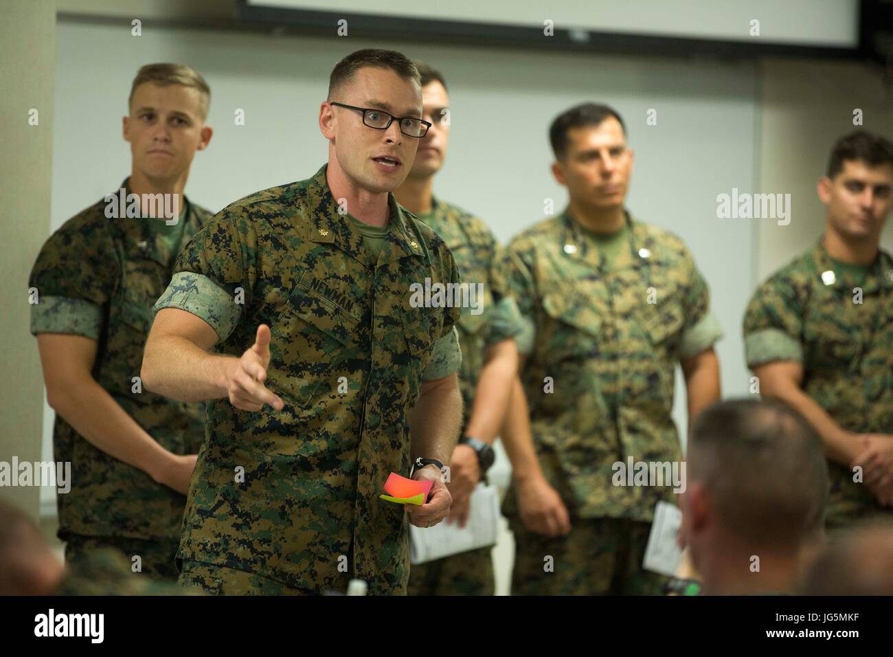 U.S. Marine Corps Major Matthew M. Newman, operations officer, with 2nd