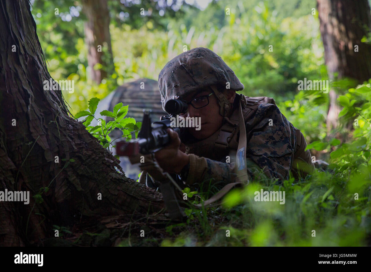U.S. Marine Corps Pfc. Julian Rivera, an electrician attached to Marine