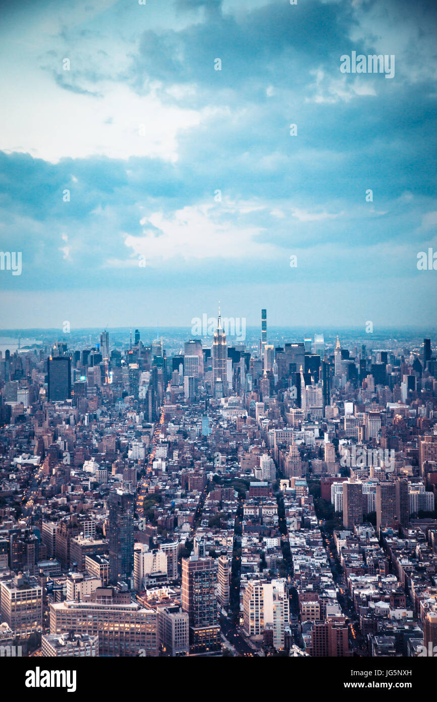New York City aerial view across Manhattan. Stock Photo