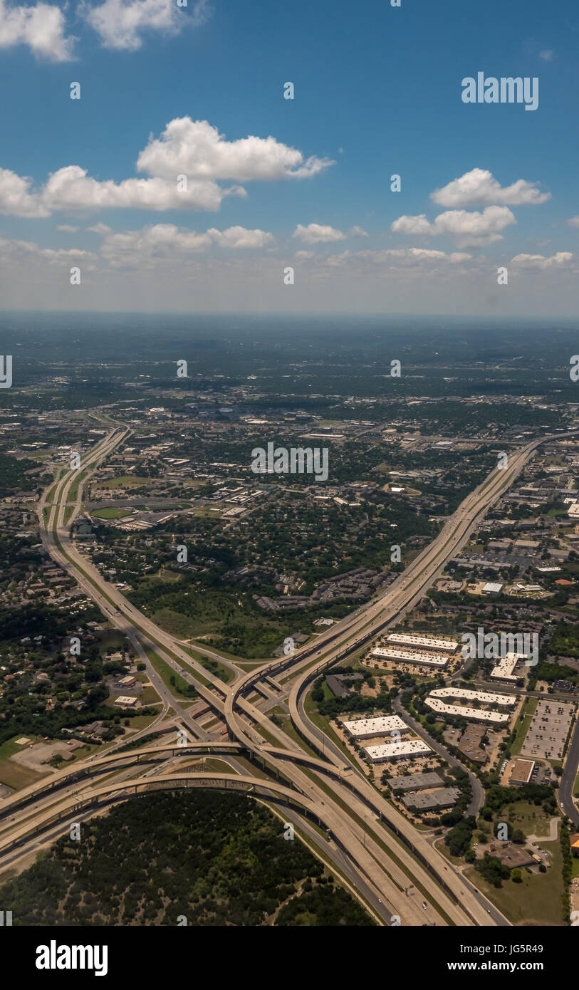 Aerial View of Austin Highway 290 With Cloudy Skies Stock Photo - Alamy