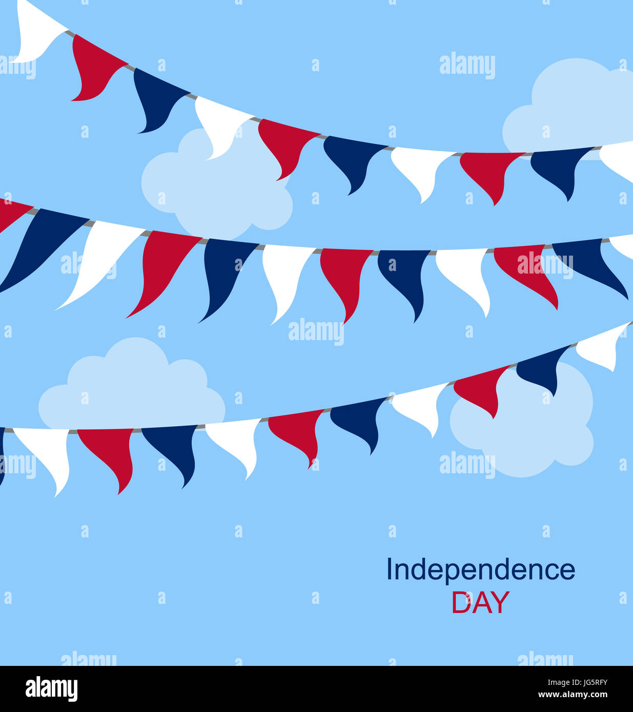 Flags Usa Set Bunting Red White Blue For Independence Day 4th Of