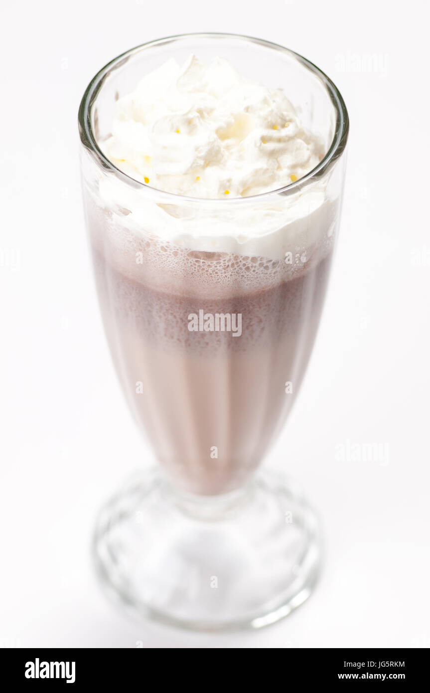 iced blended chocolate milk cocktail. On white Stock Photo Alamy
