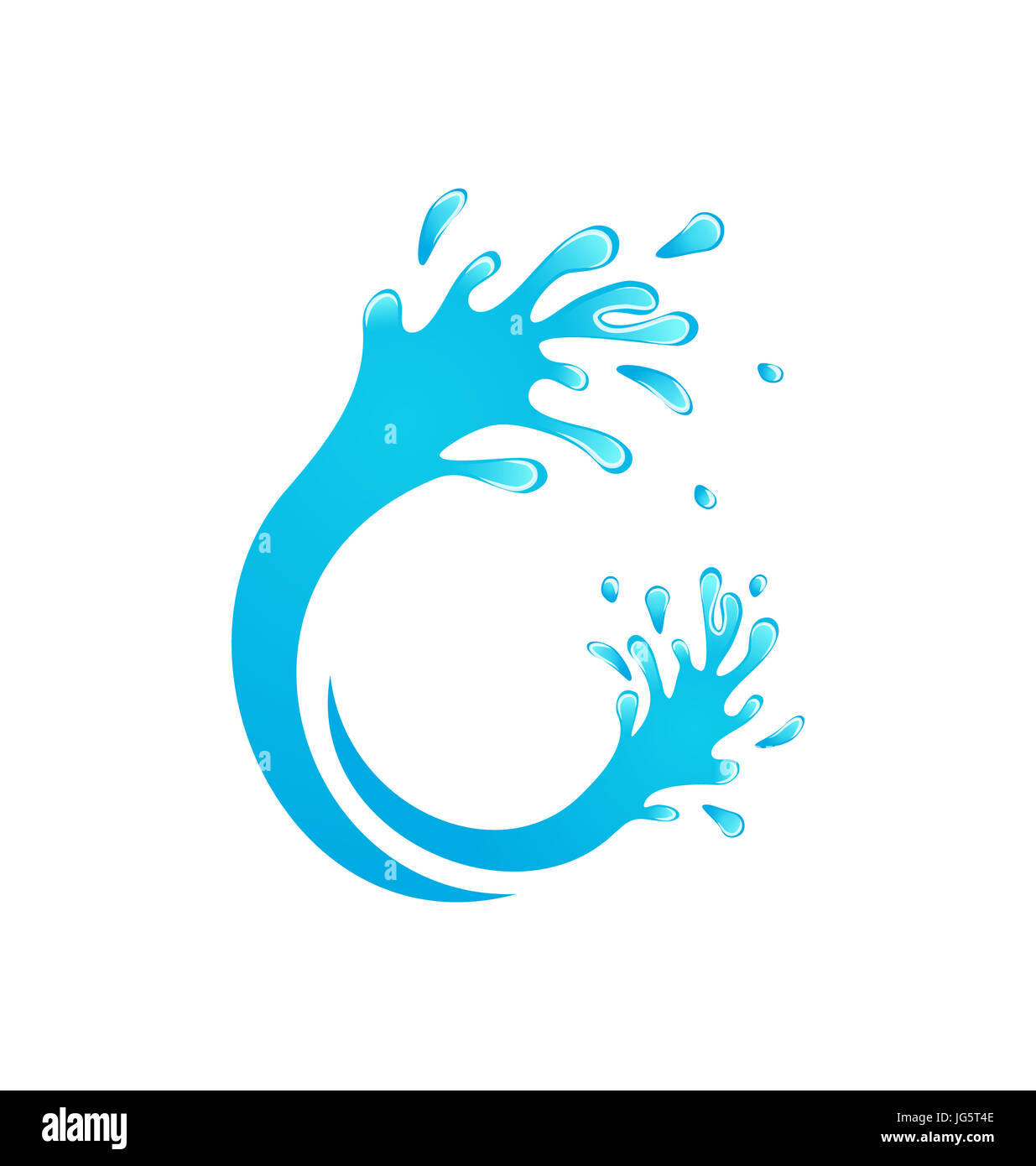 Illustration blue water splash isolated on white background Stock Photo ...