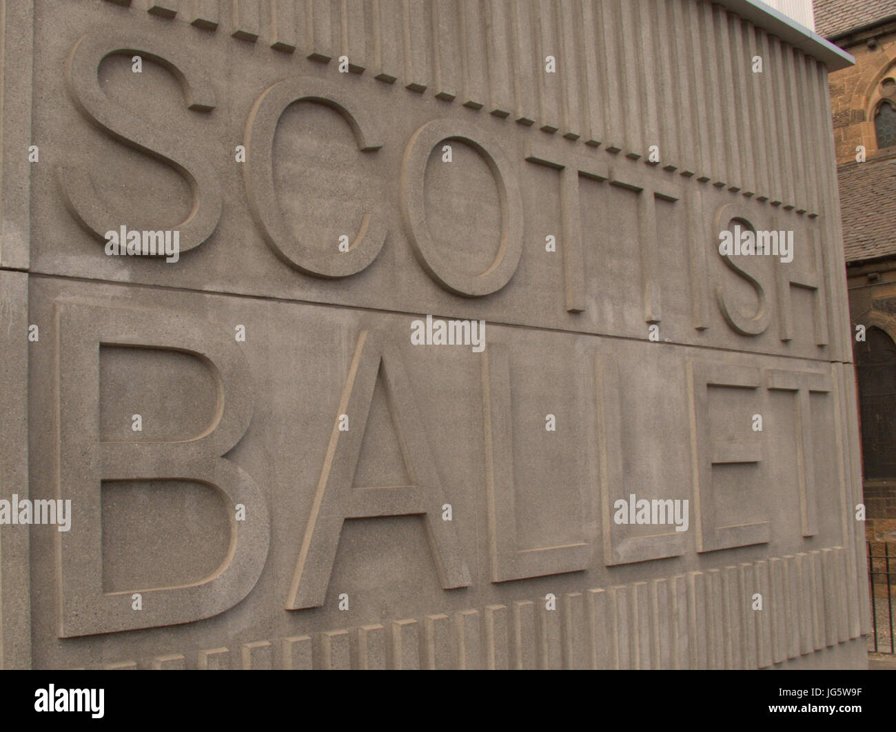 Scottish ballet headquarters Glasgow sign text Stock Photo
