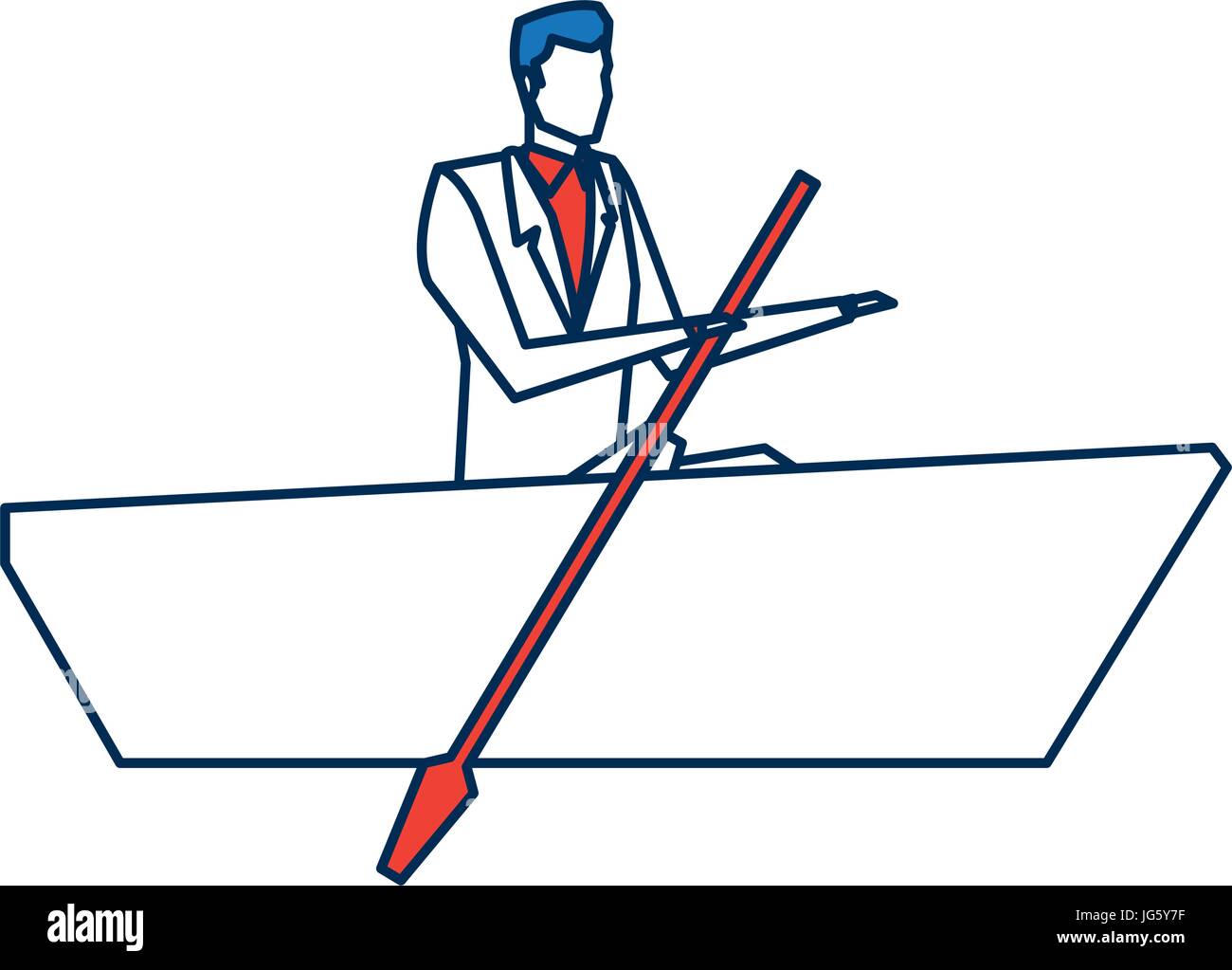 Managers Rowing Boat Businessman rowing a boat hi-res stock photography and images - Alamy