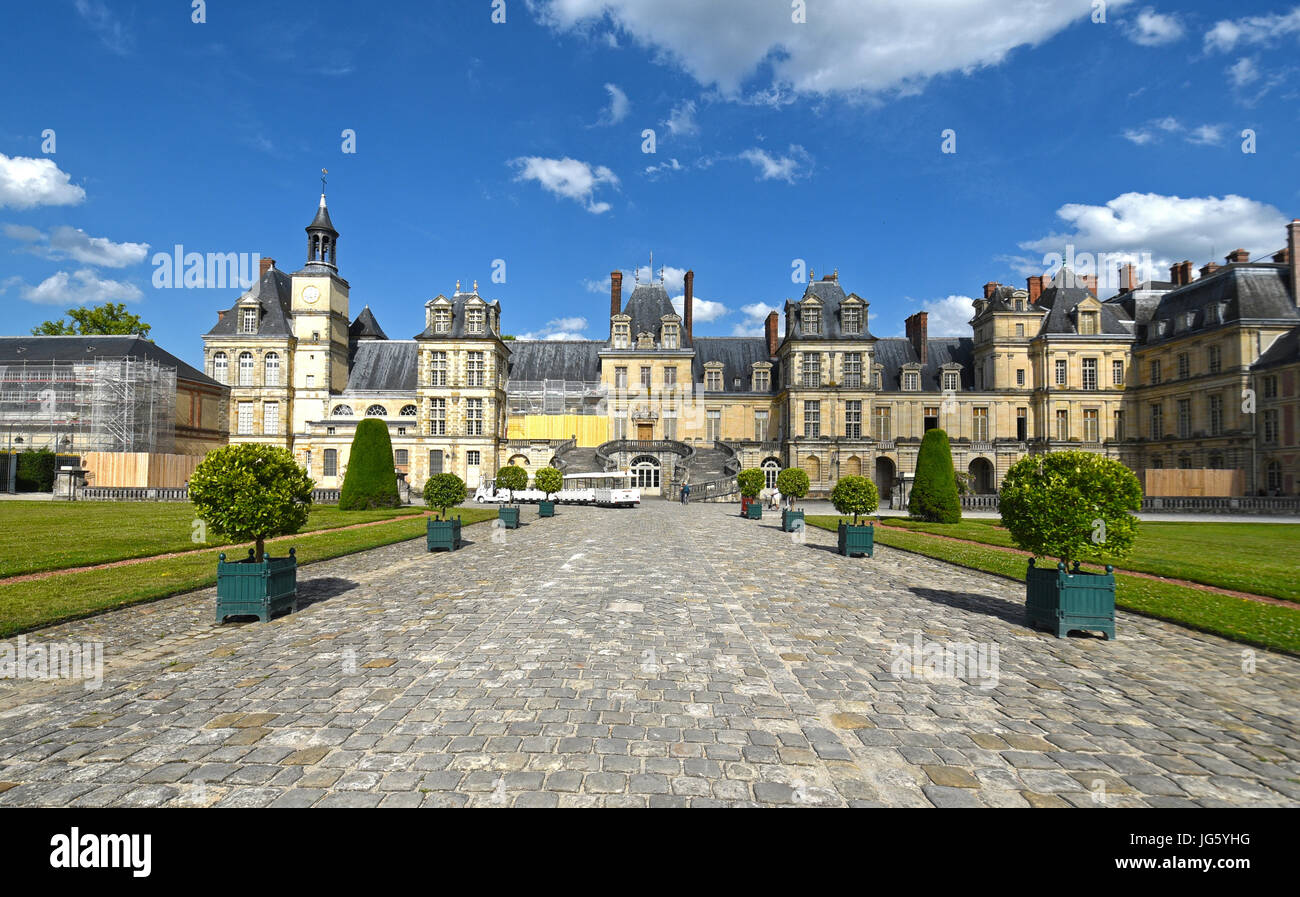 Palace of Fontainebleau (Chateau de Fontainebleau), France Stock Photo