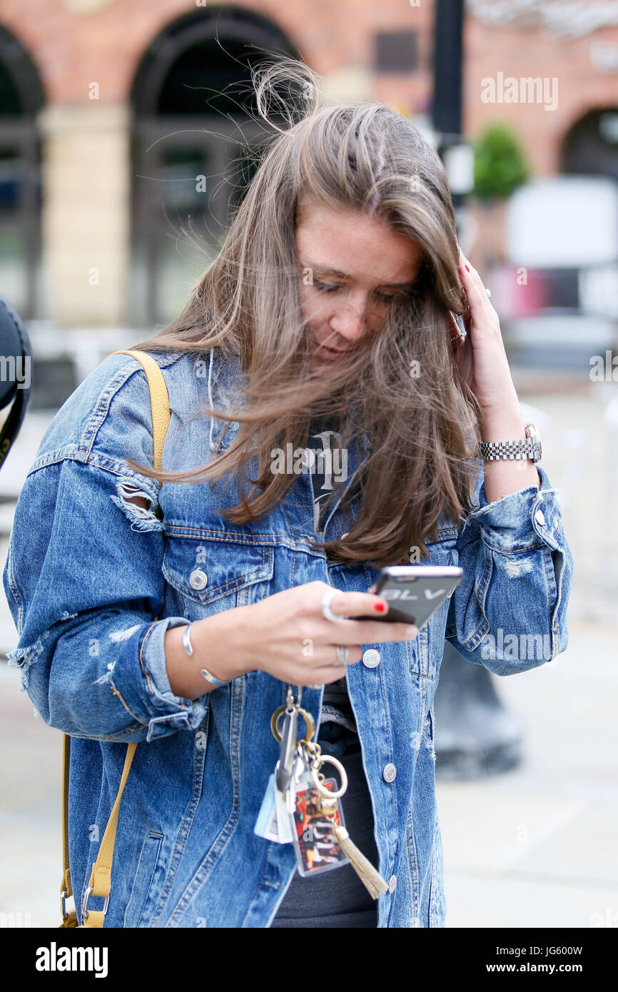 Brooke Vincent seen leaving Key 103 Radio Station after co-hosting the