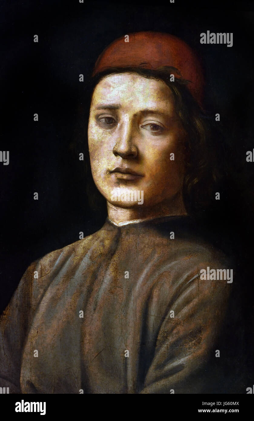 Portrait of a Man 1490 Lorenzo di Credi 1459  -  1537 Florence Italy Italian Stock Photo