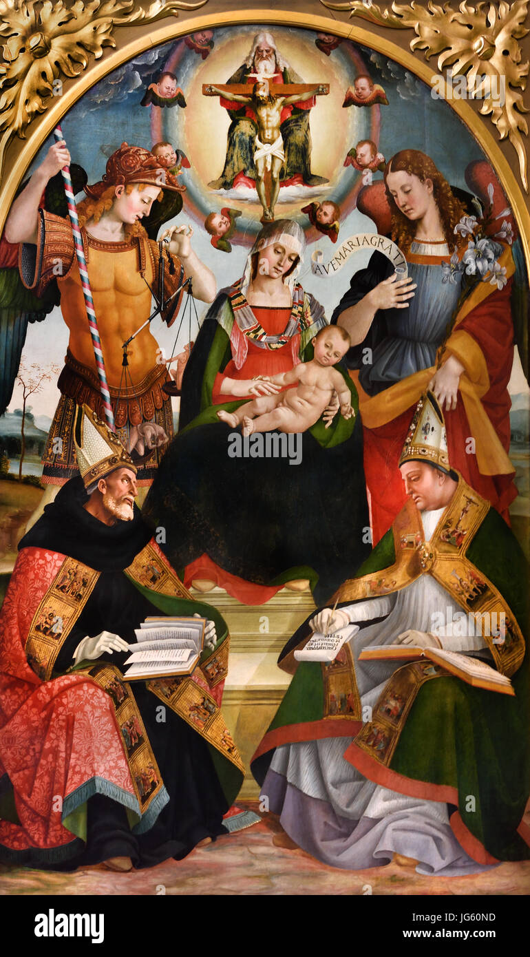The Trinity, the Virgin and Saints 1510 Luca Signorelli ( 1445 - 1523) was an Italian Renaissance painter Italy Stock Photo