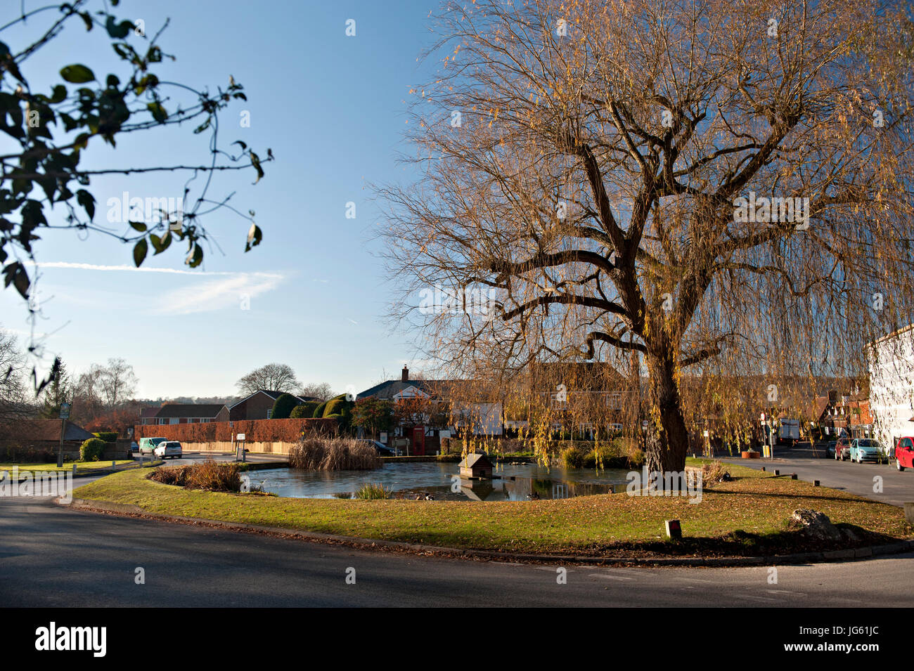 The Duck Pond Roundabout in Otford, Kent, UK Stock Photo Alamy