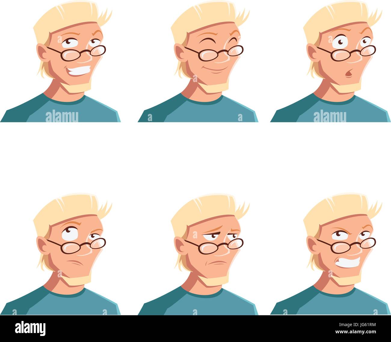 Set of man face icons Stock Vector