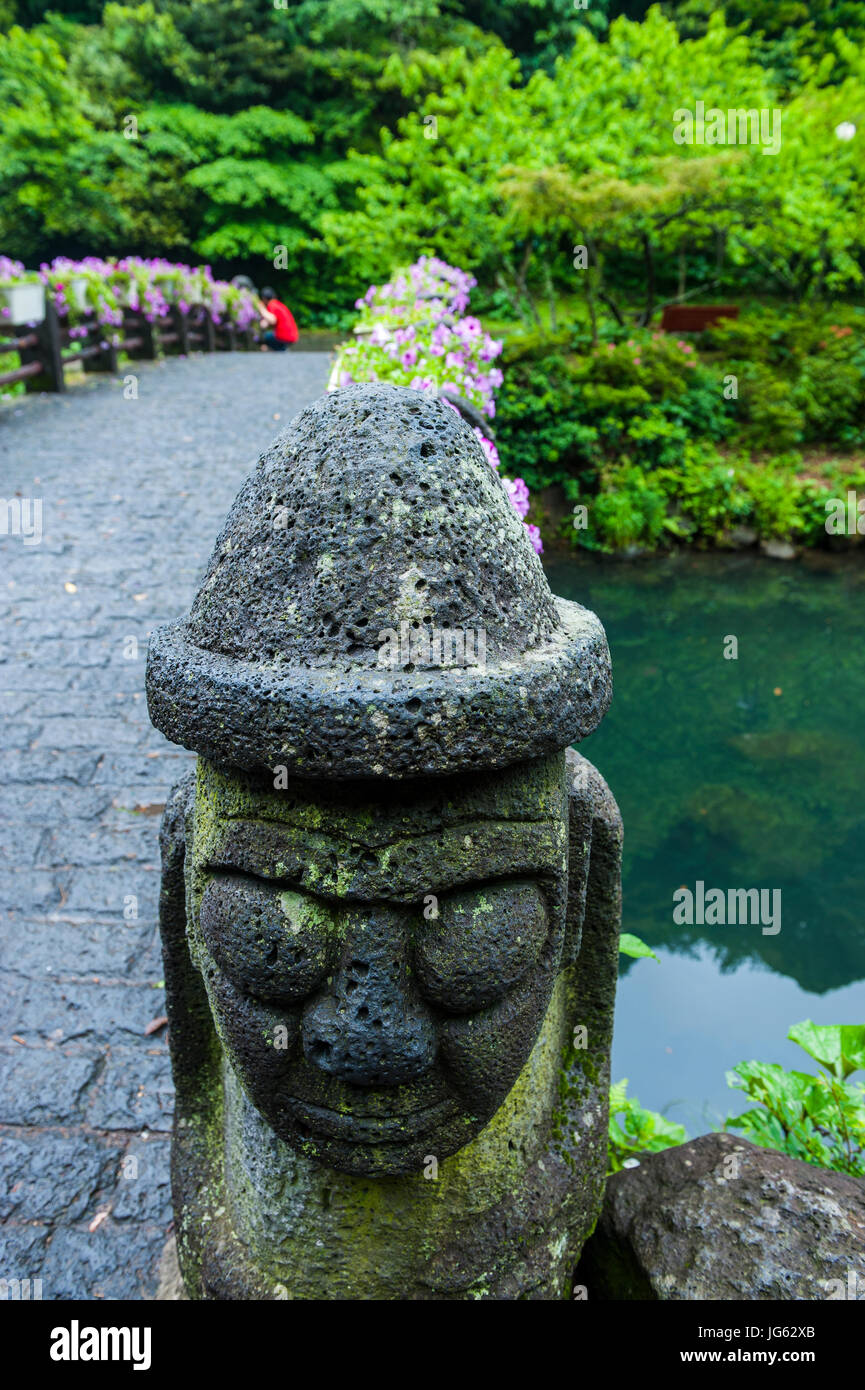 Basalt statue in Seogwipo in the Unesco world heritage sight the island of Jejudo, South Korea Stock Photo