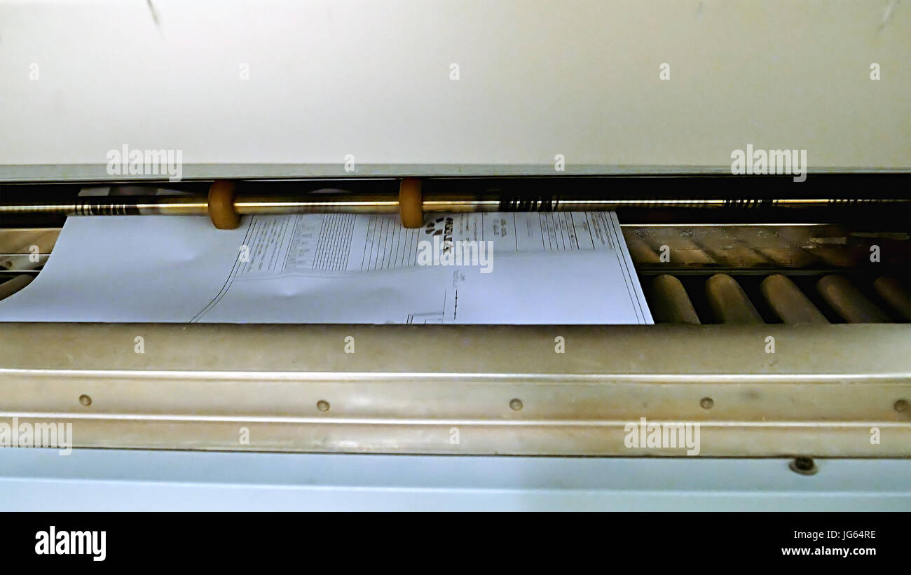 Printing and folding machine for big size drawing Stock Photo Alamy