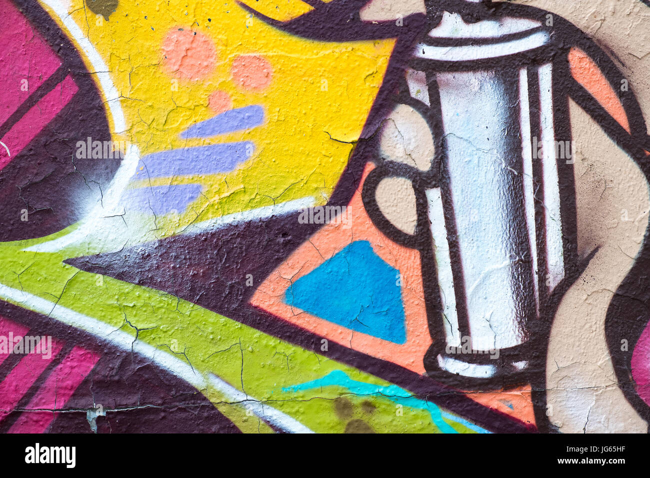 colorful graffiti wall closeup,  graffiti background Stock Photo