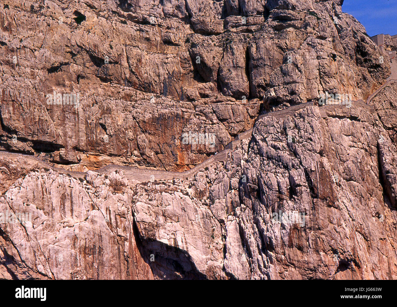 Alghero, Capo Caccia. The Scala Cabiroll, the speps to Neptun Cave Stock Photo