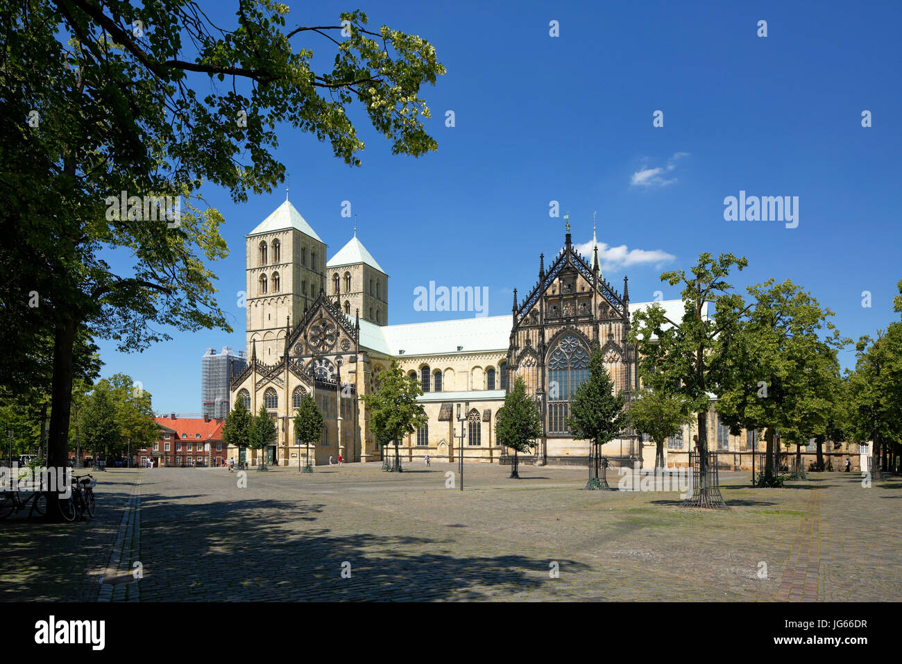 Kathedralkirche, Sankt Paulus-Dom am Domplatz von Muenster, Westfalen, Nordrhein-Westfalen Stock Photo