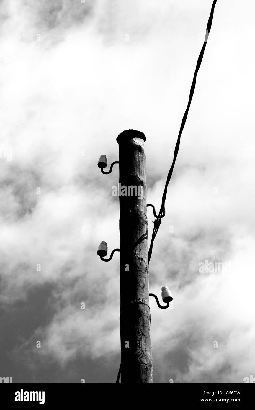 Electricity pole, Telephone pole, Pole, Pillar Stock Photo Alamy