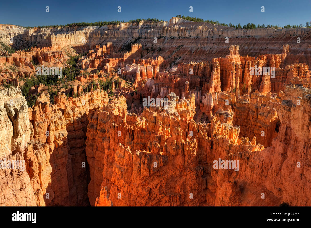 The view from Sunset Point at sunset, Bryce Canyon National Park, Utah Stock Photo