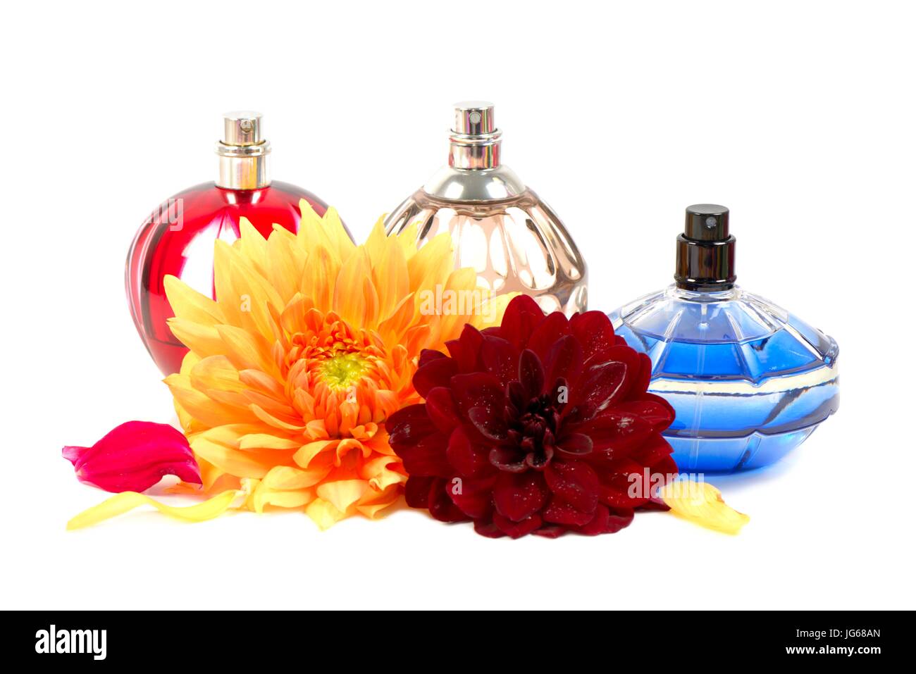 Perfume and flowers Stock Photo