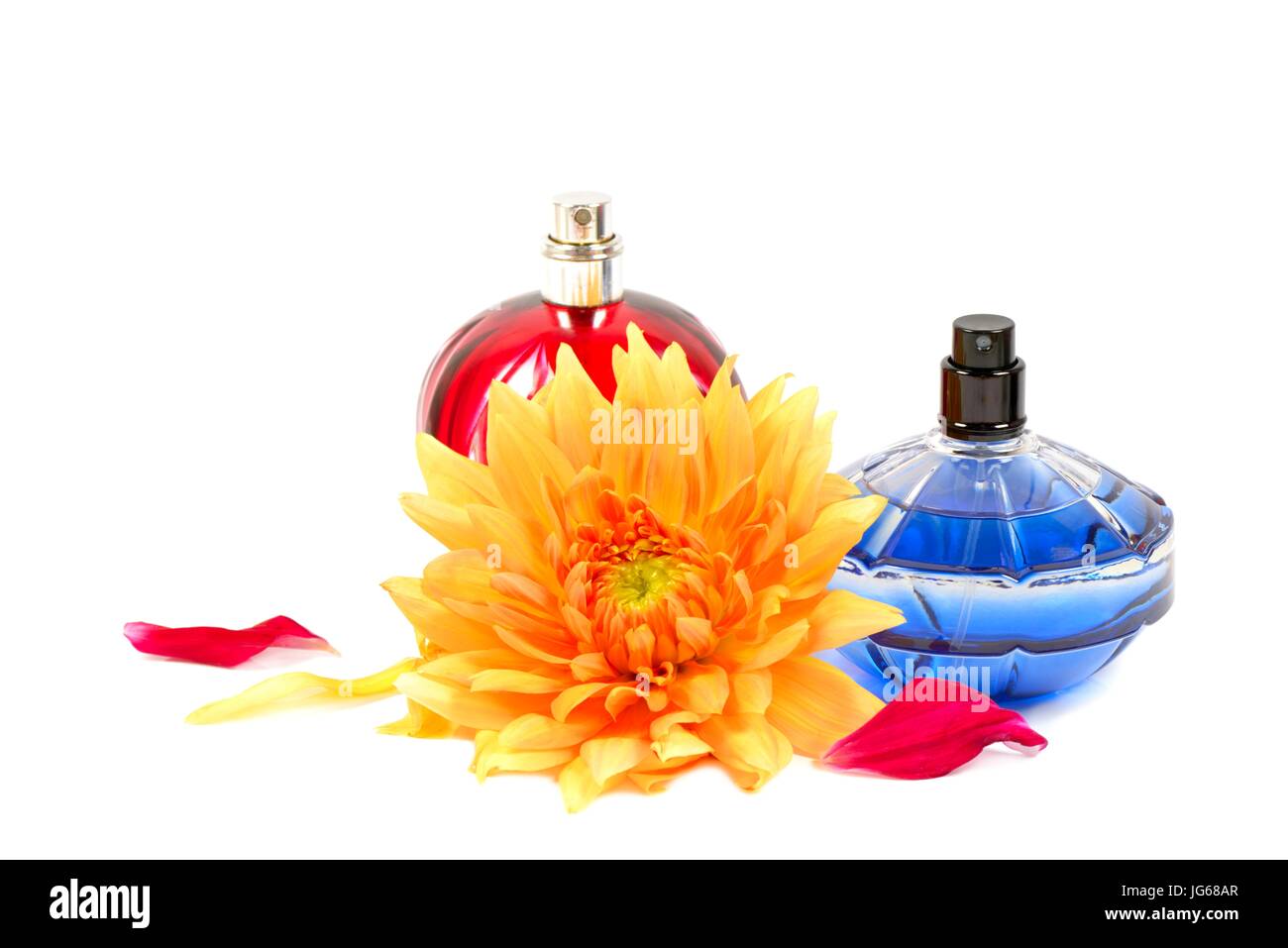 Perfume and flower Stock Photo