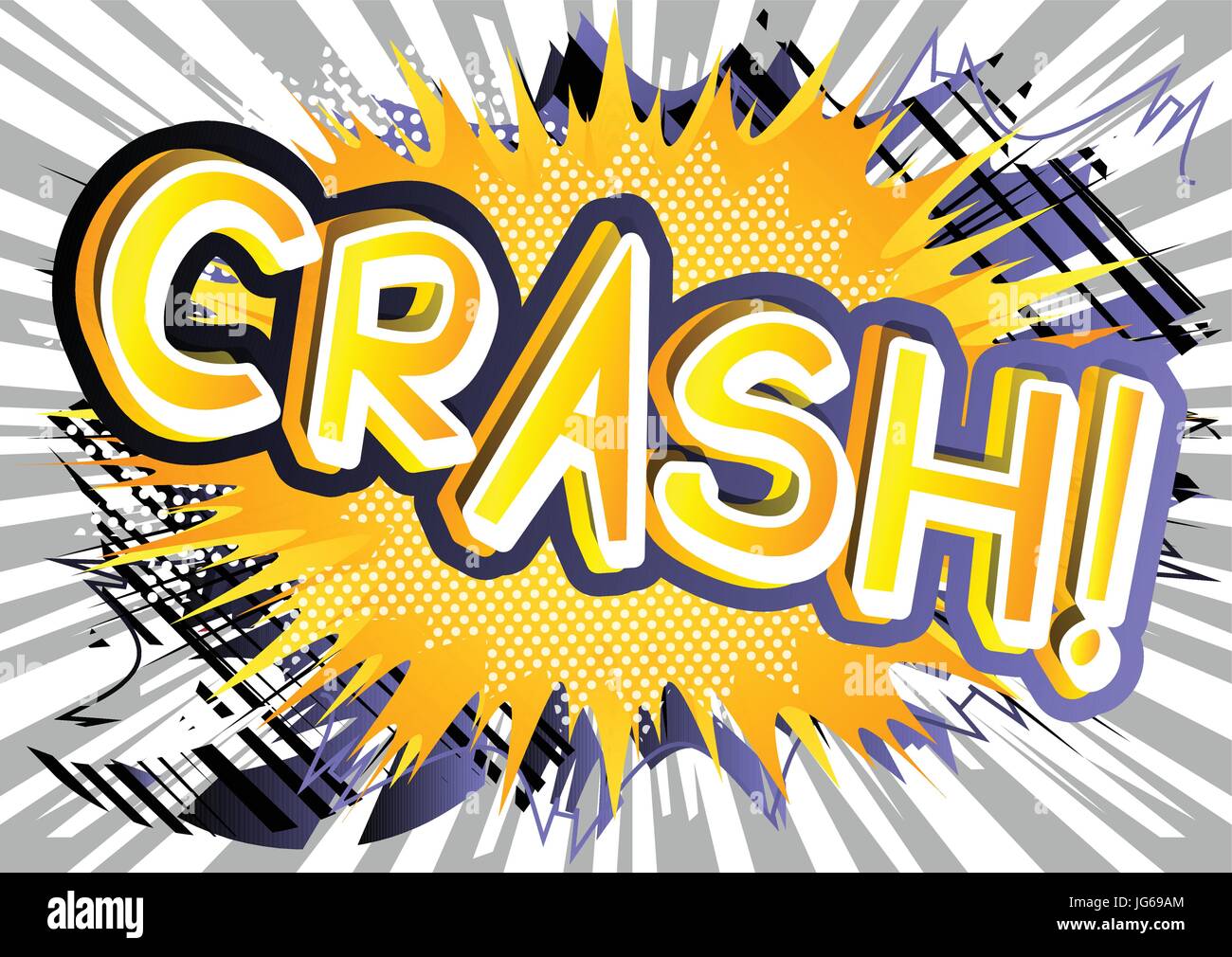 Crash! Vector illustrated comic book style expression Stock Vector