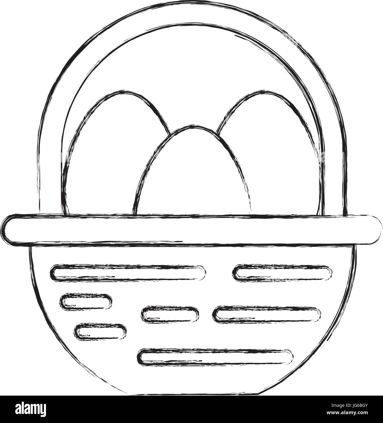 straw basket with eggs Stock Vector Image & Art Alamy