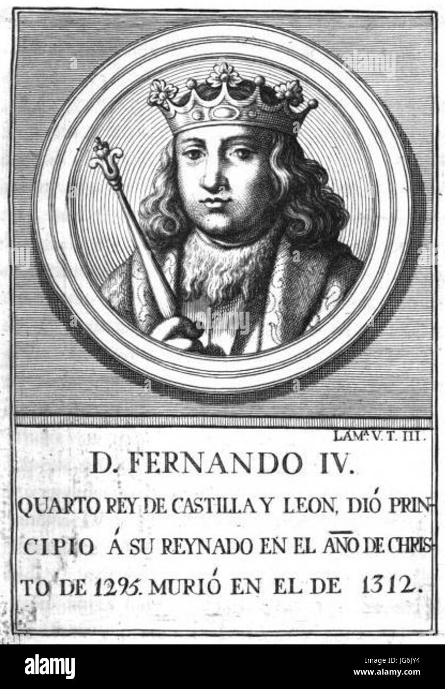 Retrato-103-Rey de Castilla-León-Fernando IV Stock Photo