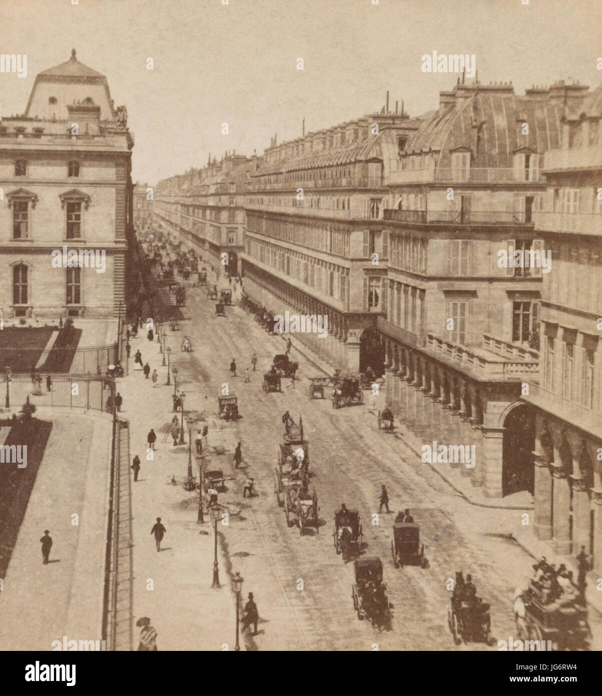 Rue de Rivoli et hätel du Louvre, between 1860 and 1870 Stock Photo