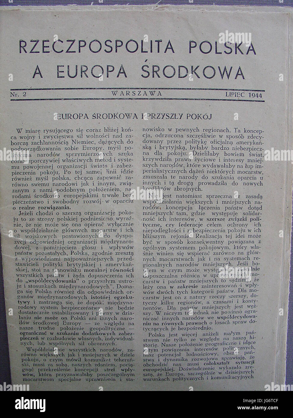 Rzeczpospolita Polska a Europa Środkowa nr 2 Stock Photo