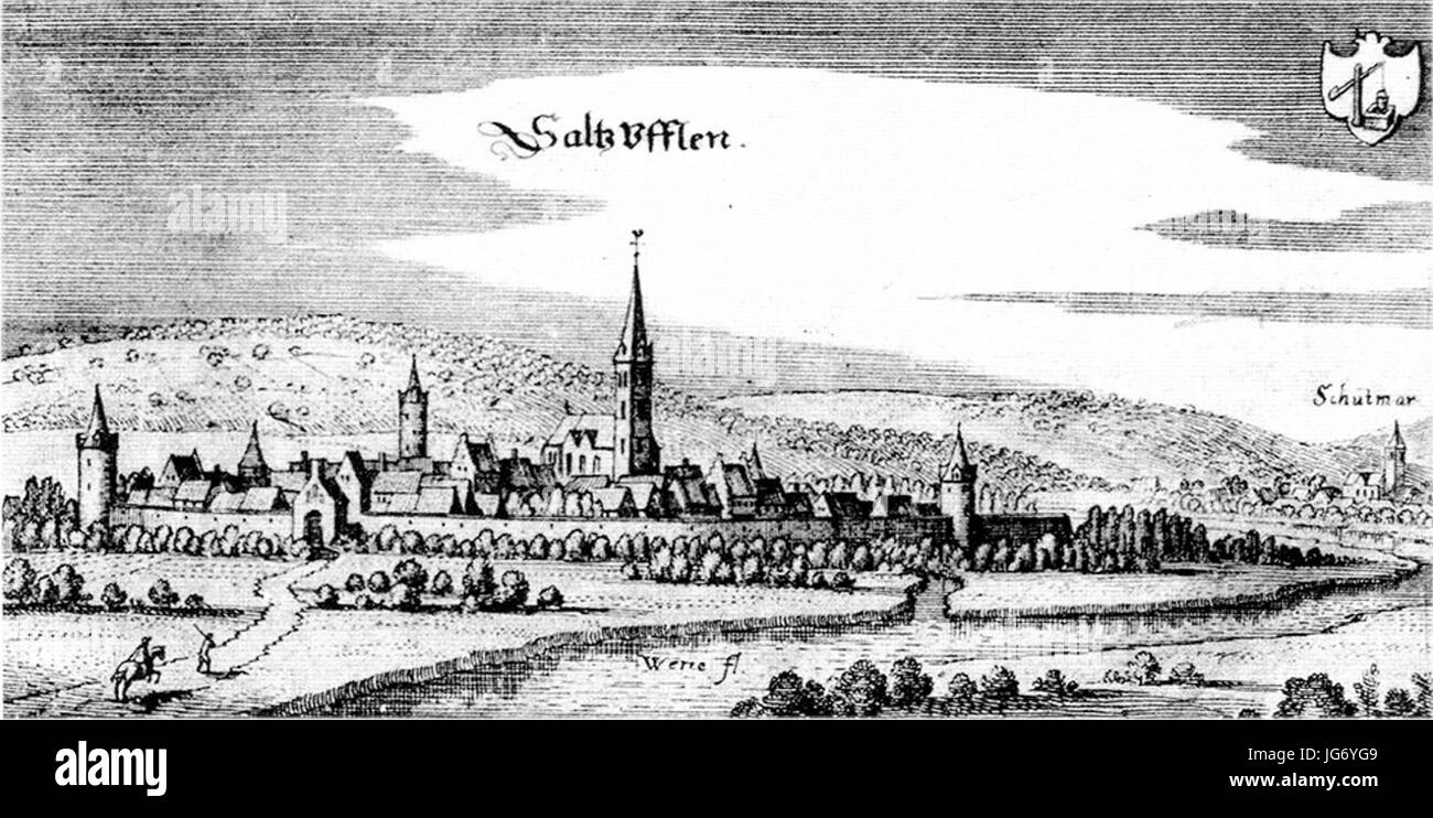 Salzuflen-1647 Matthäus-Merian Stock Photo