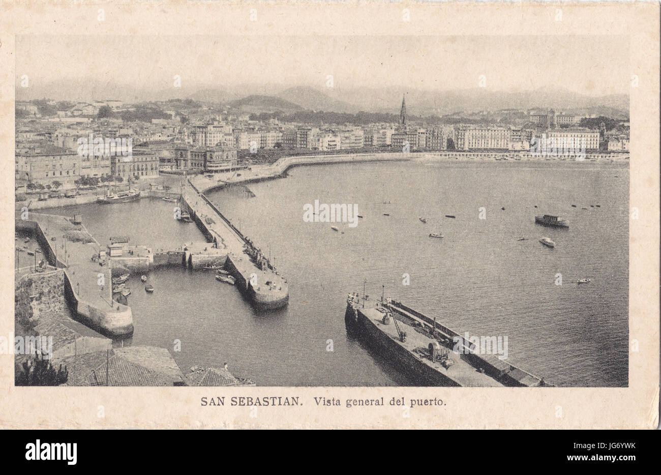 San Sebastian, Espanha, inicio do Séc. XX, vista general del Puerto, Arquivo de Villa Maria, Angra do Heroísmo, Açores. Stock Photo