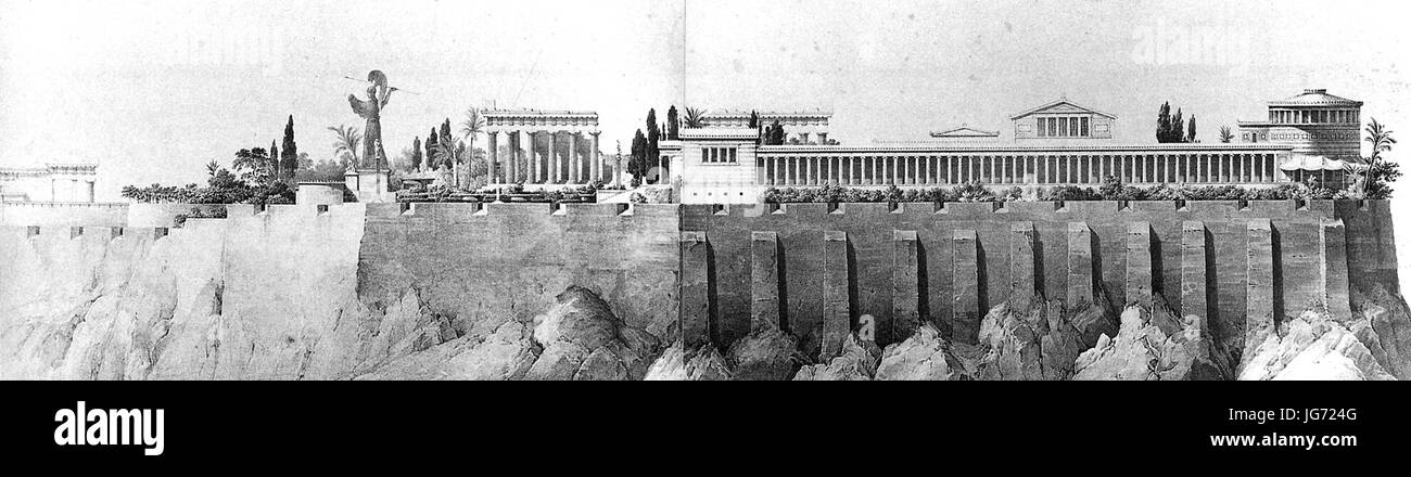Schinkel - Acropolis Palace - Schnitt B-C nach der Druckfassung Stock Photo