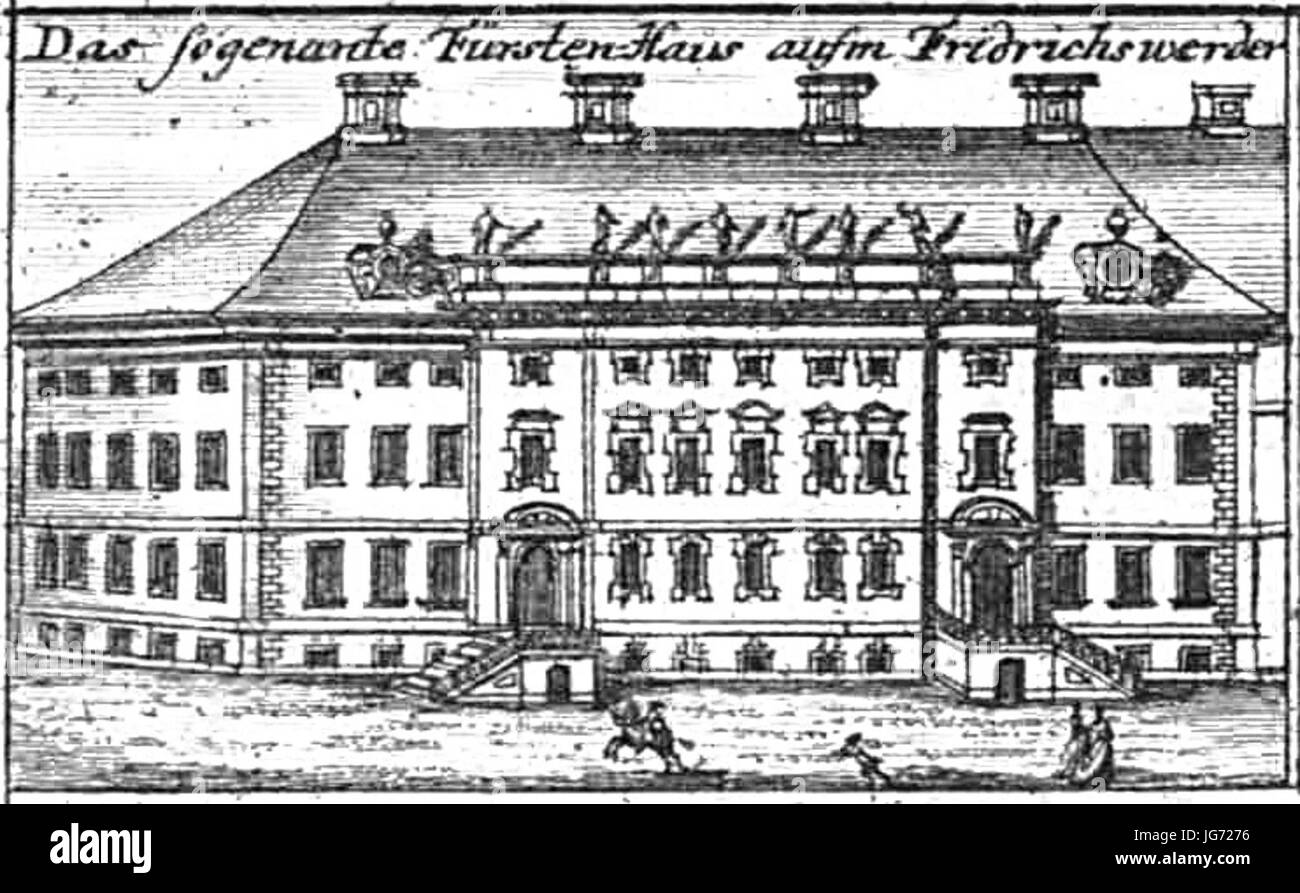 Schleuen - Fürstenhaus Fridrichswerder 1757 Stock Photo