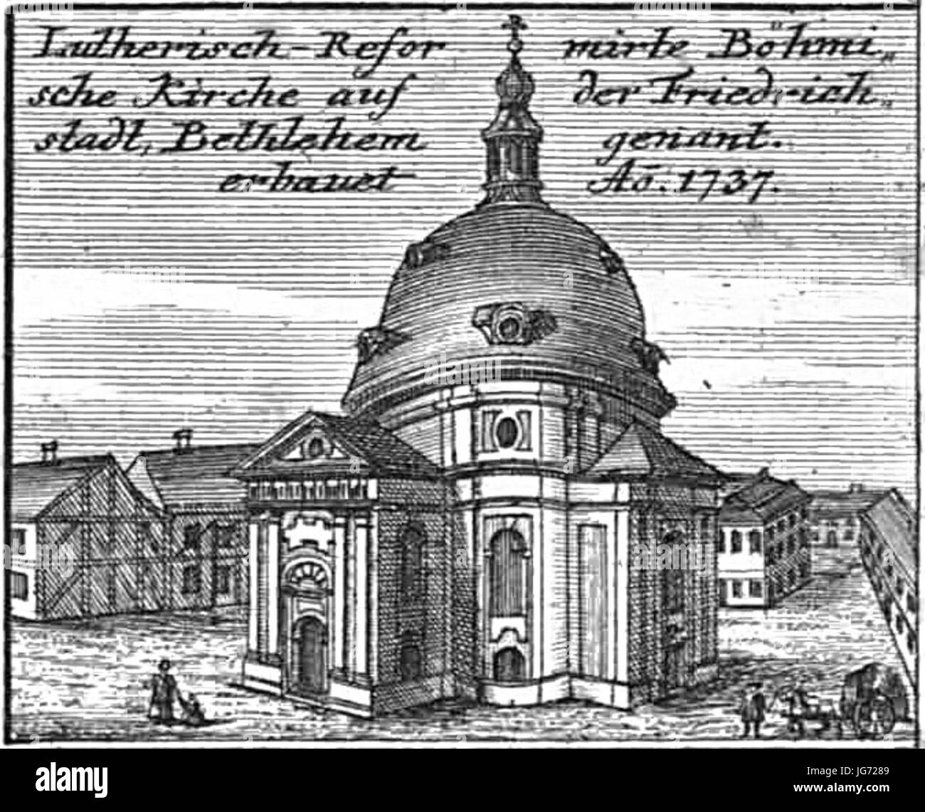 Schleuen - Luthersich-Reformierte Böhmische Kirche 1757 Stock Photo