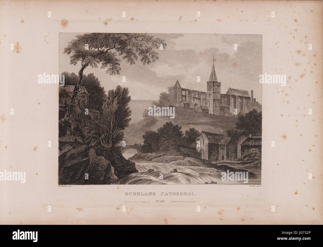 Scotia Depicta - Dunblane Cathedral -Plate- Stock Photo