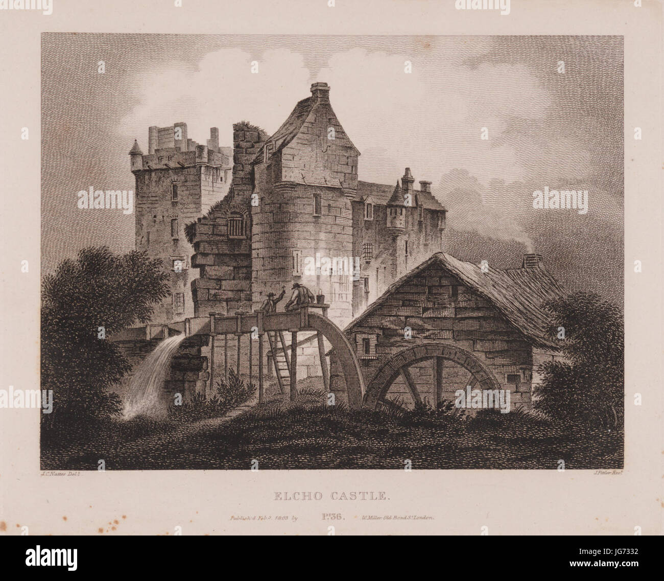 Scotia Depicta - Elcho Castle -Plate- Stock Photo
