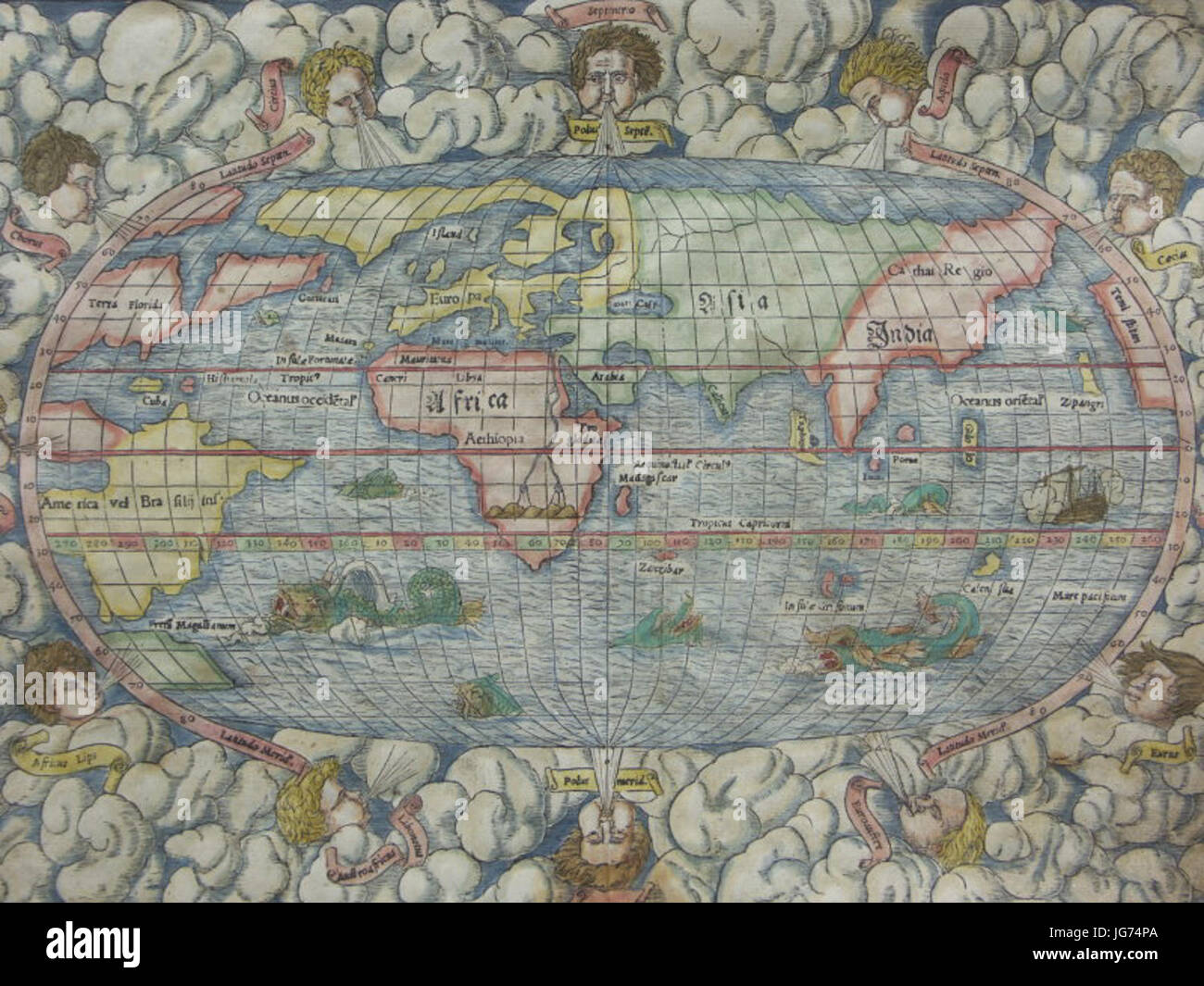 Map of the world including the New World 28155329 Stock Photo - Alamy