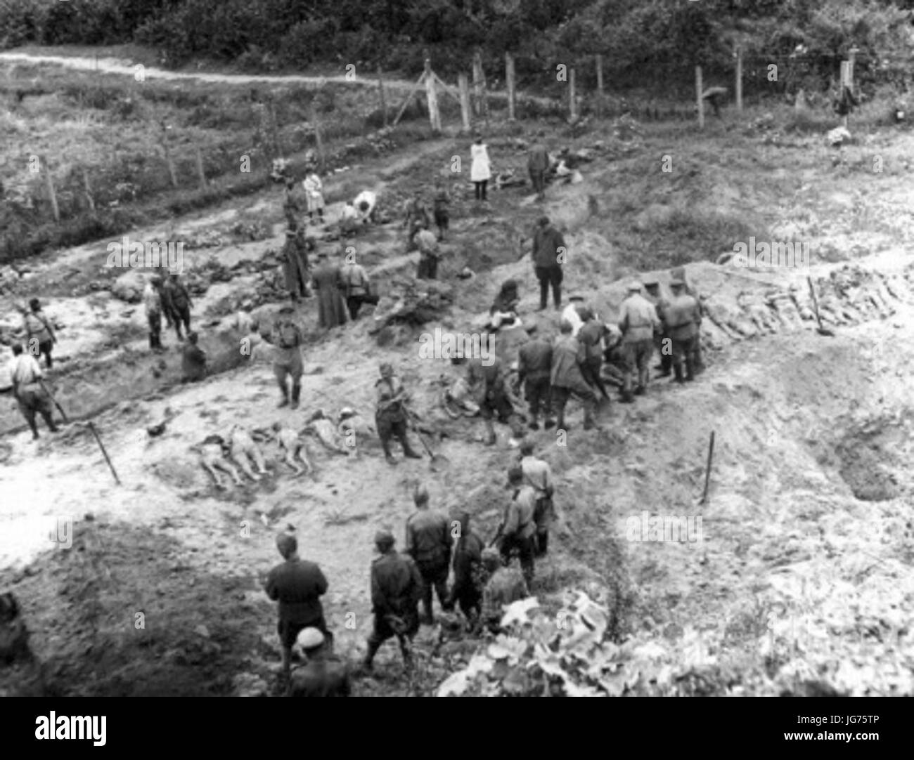 Site of Janowska Nazi Camp - Lviv 1944 Stock Photo