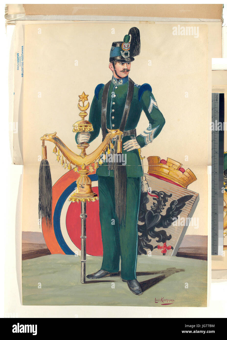 Soldier, Schellenbaum and Esternach coat of arms (NYPL b14896507-9 19 ...