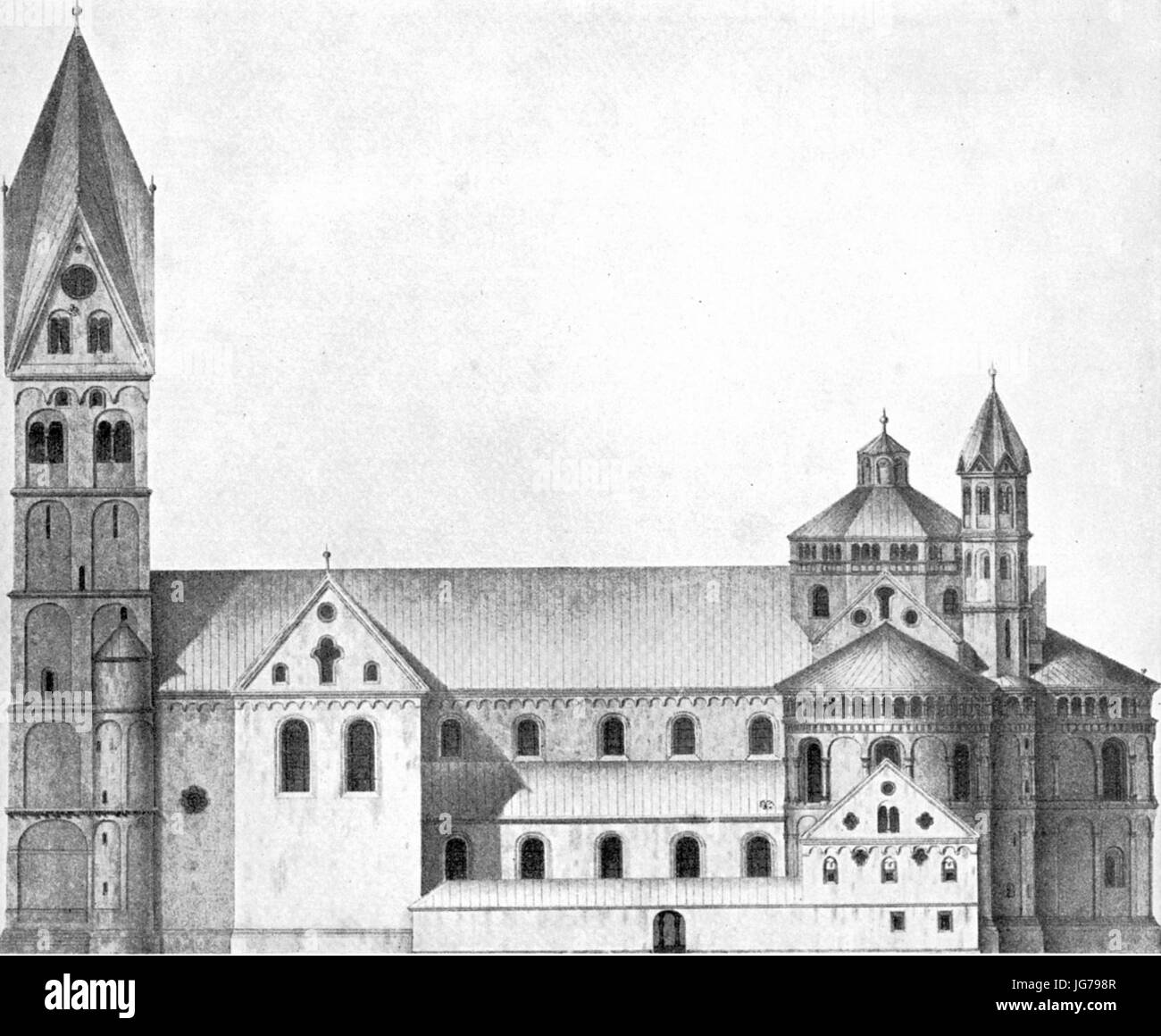 St. Aposteln Köln - Seitenansicht - 1899 Stock Photo