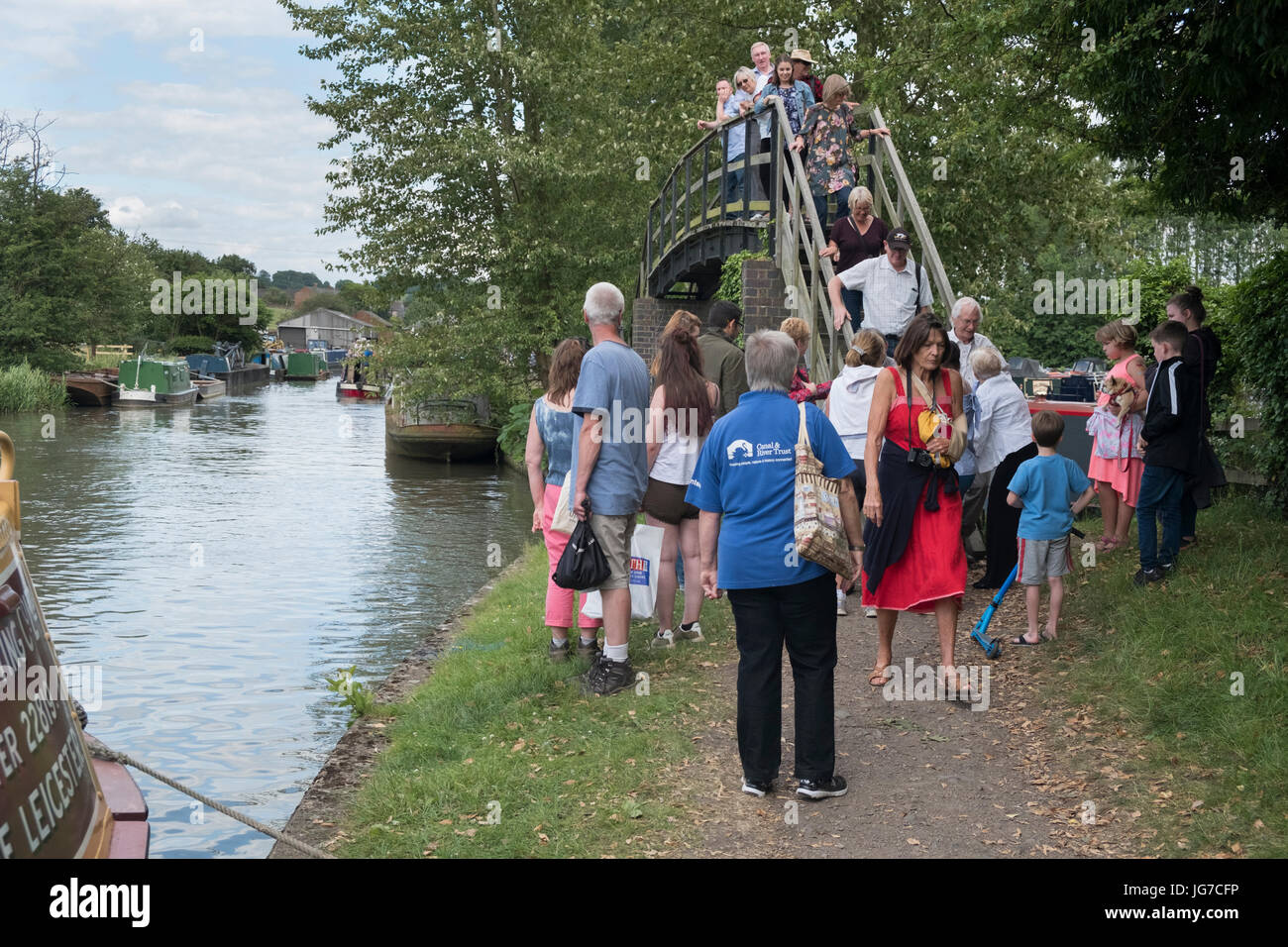 The historic narrowboat rally at Braunston Marina, Braunston, Northamptonshire Stock Photo