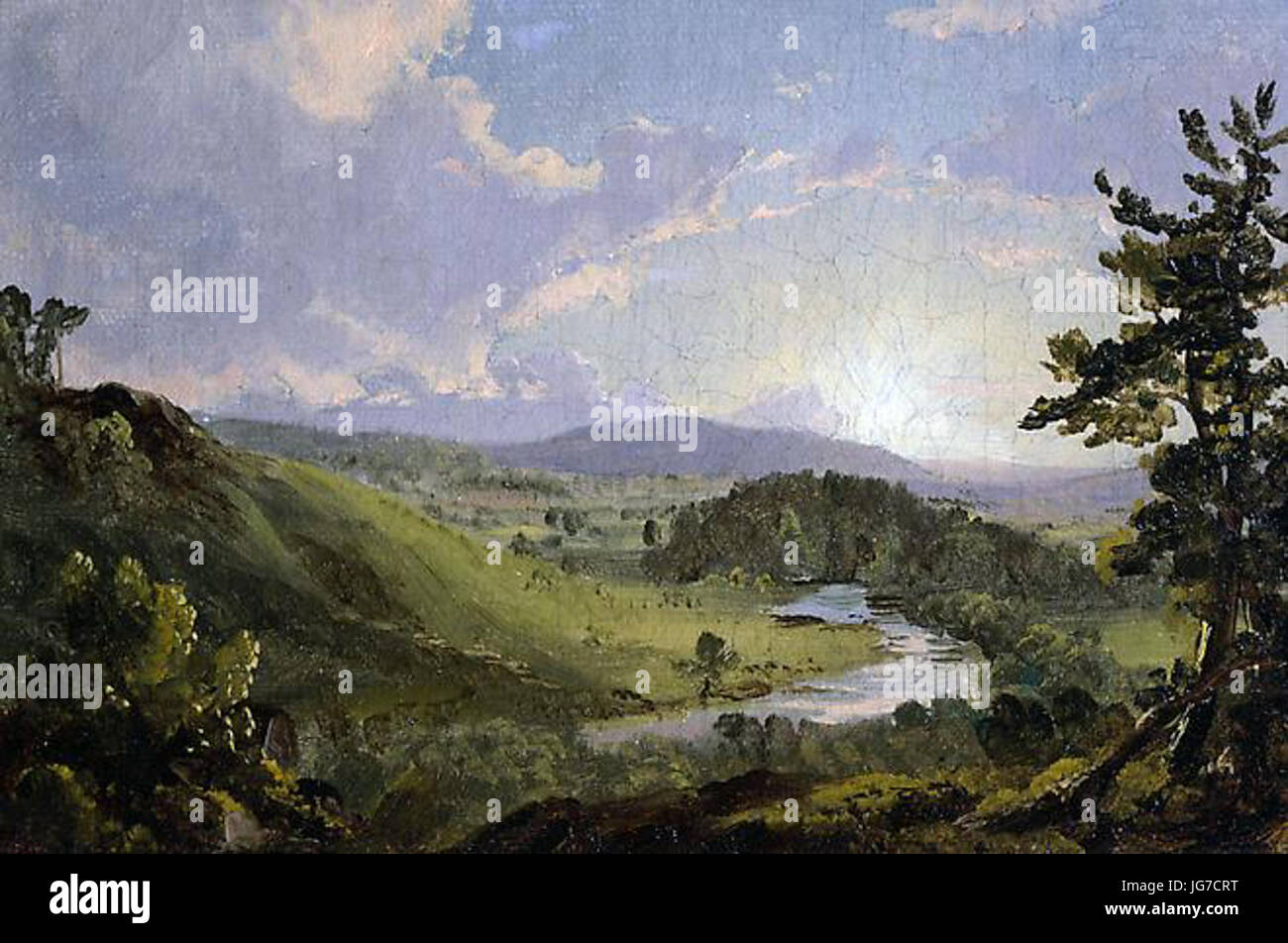 Study for View near Stockbidge Massachusetts Frederic Edwin Church Stock Photo