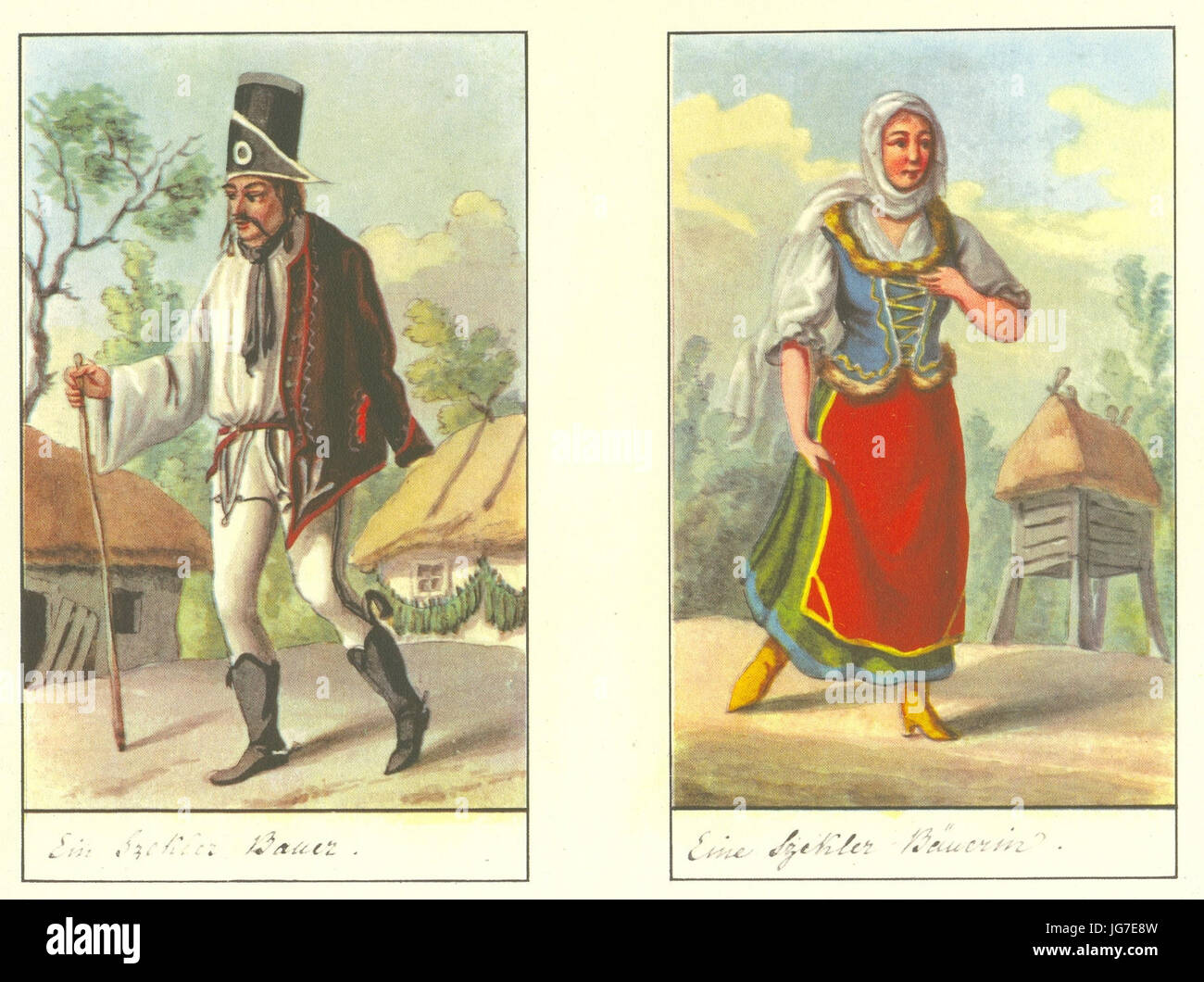 Székely paraszt és parasztasszony - XVIII-dik század Stock Photo - Alamy
