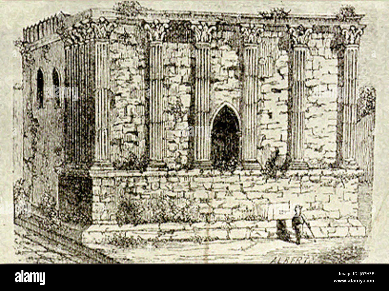 Templo romano de Évora 1870 Stock Photo